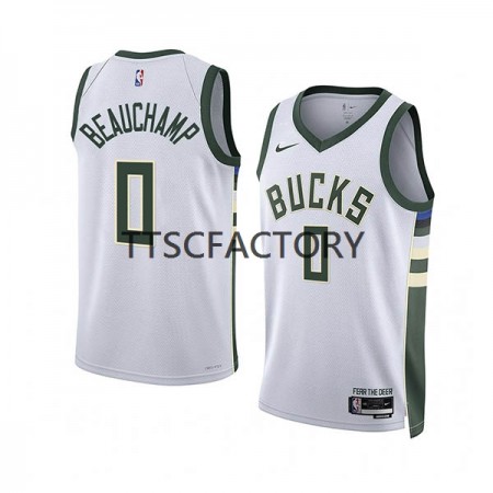 NBA Mænd Trøje Milwaukee Bucks MarJon Beauchamp 0 Nike 2022-23 Association Edition Hvid Swingman